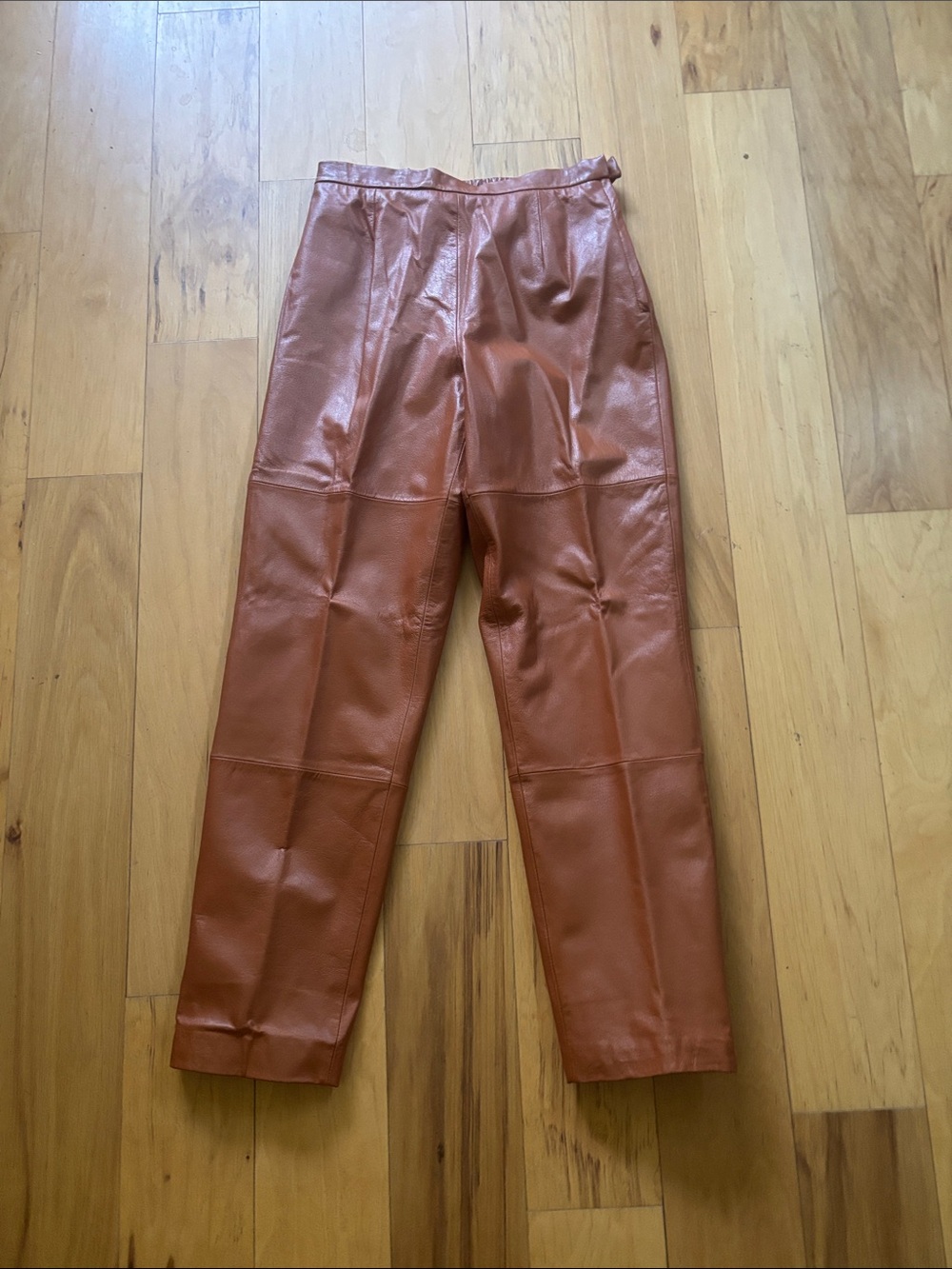Terry Lewis Classic Luxuries caramel leather pants 6P